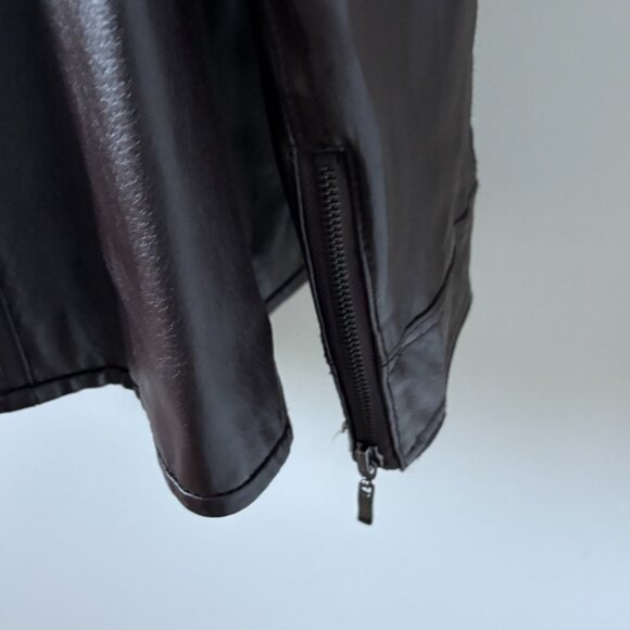 NWOT: D & CO Brown Leather Coat / Jacket, Large - Picture 7 of 7